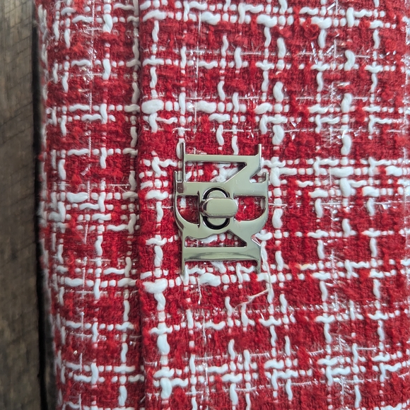Bagdley Mischka Red Tweed Shoulder Bag - Picture 3 of 12